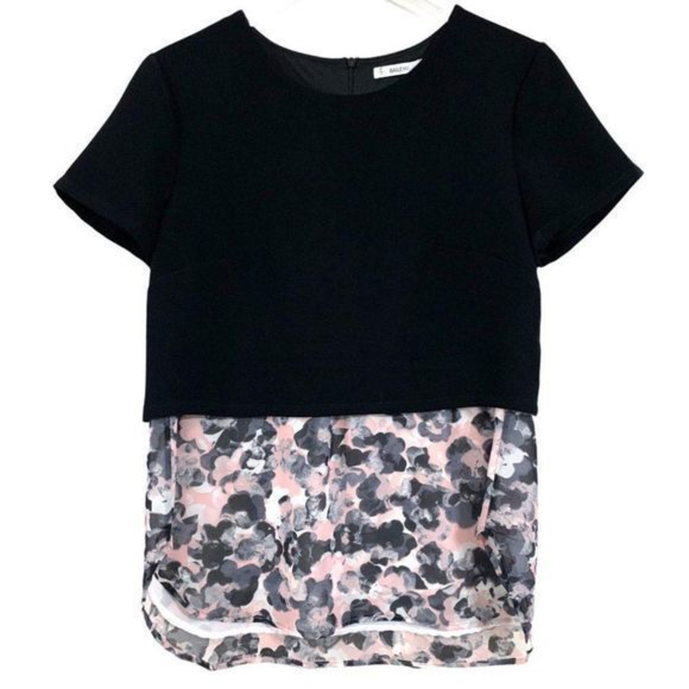 Bailey 44 Double Layer Floral / Black‎ Top M